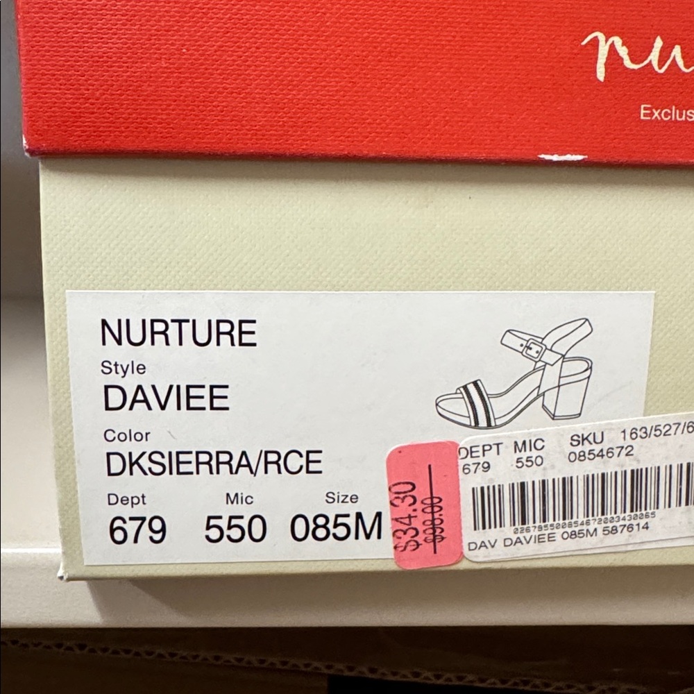 Nurture Daviee Sandals Size 8.5M Leather Block Heel – With Box - Picture 11 of 11